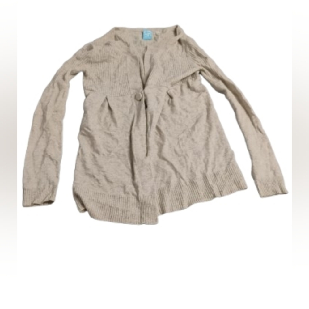 2000s Co-op Barnes Babydoll Buttoned Long Sleeve Cream Cardigan Cashmere